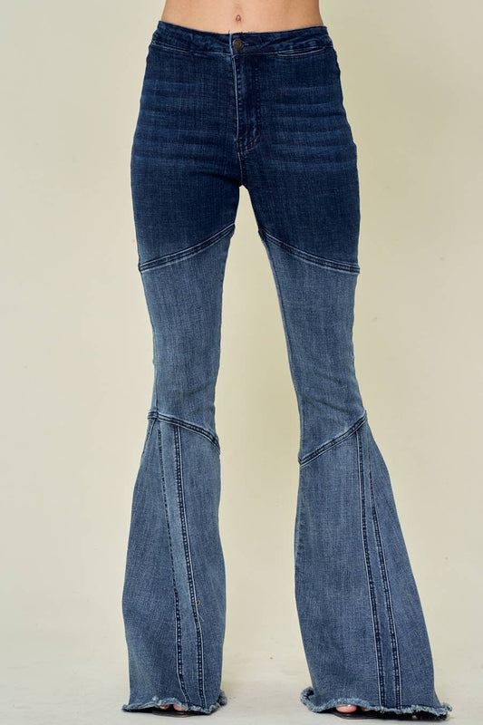 Women’s Western Ombre Flared Denim Pants – Retro Cowboy Style
